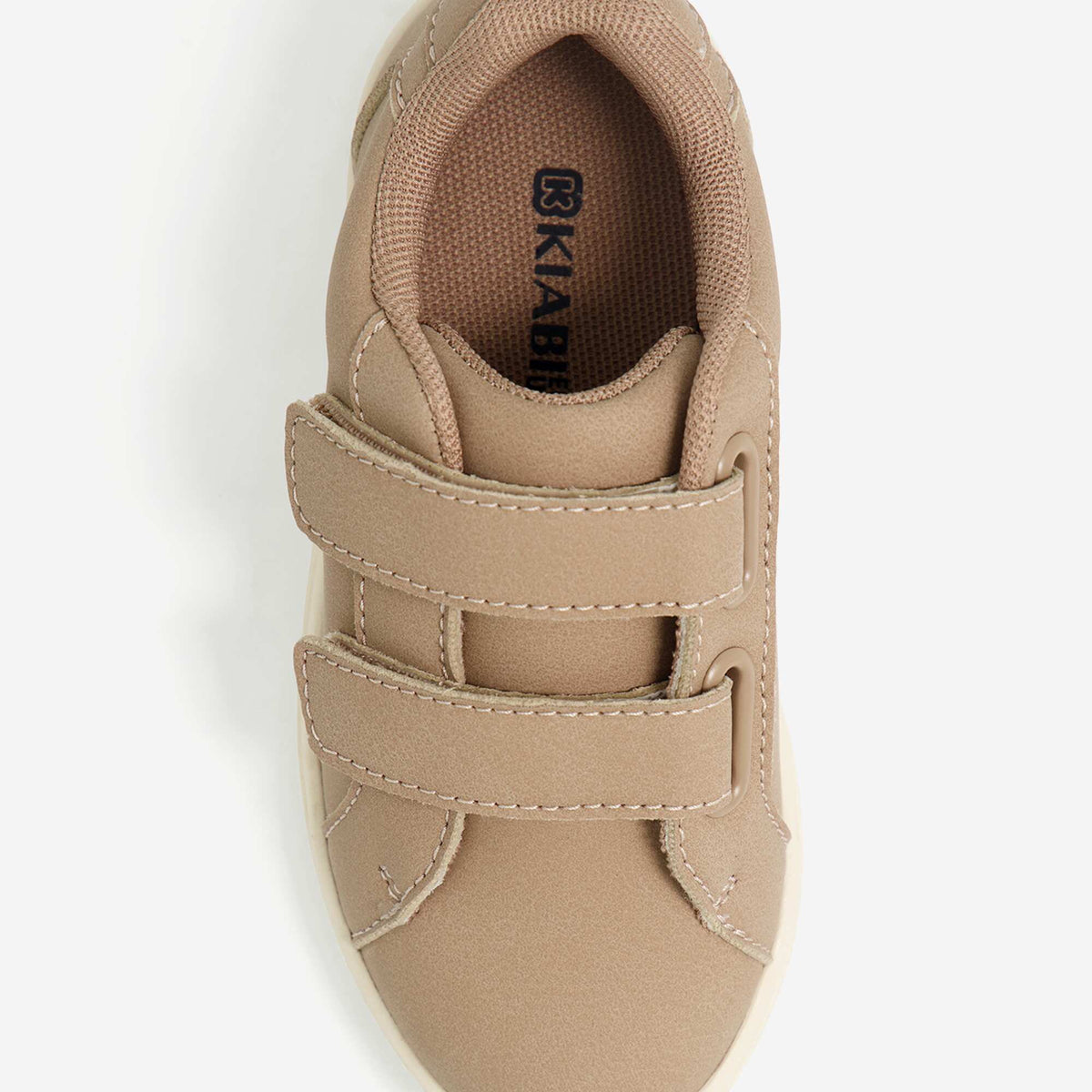 Low-top Sneakers with Hook-and-Loop Straps BEIGE