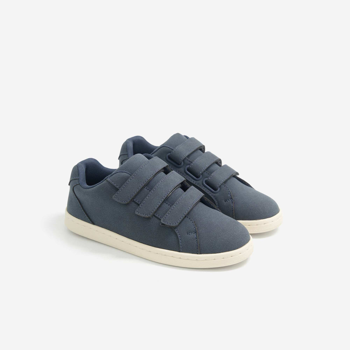Low-top sneakers with hook-and-loop straps BLUE