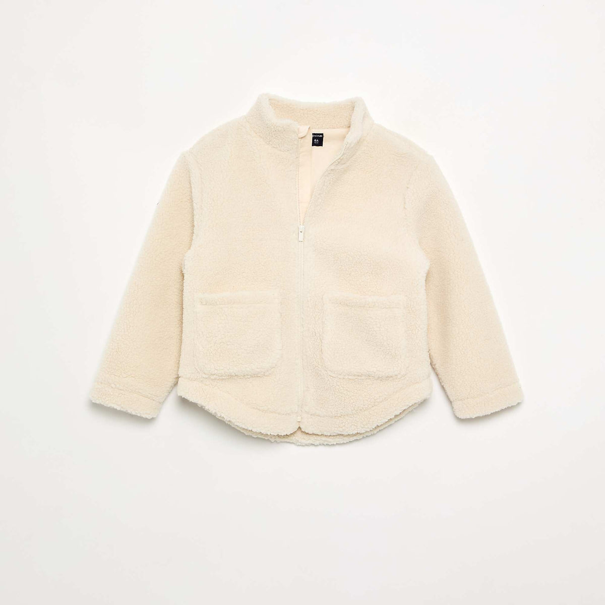Sherpa-look sweatshirt with high collar WHITE