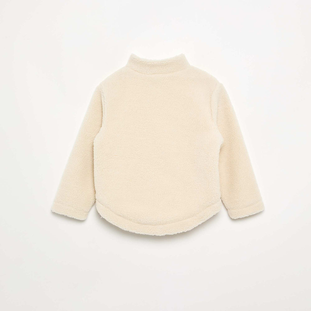 Sherpa-look sweatshirt with high collar WHITE