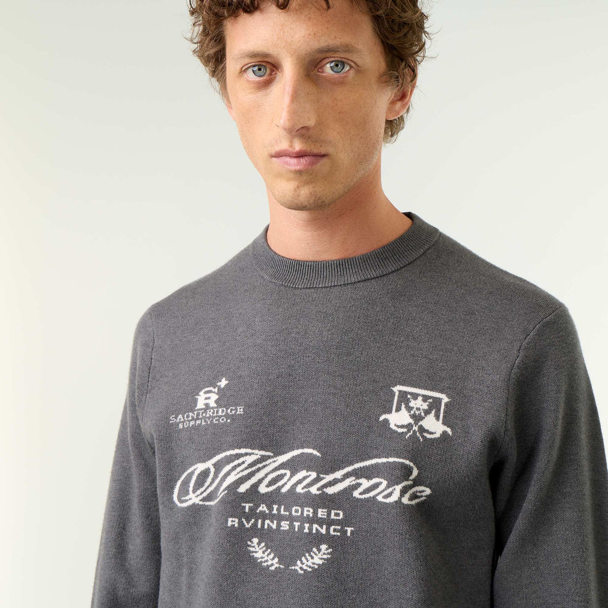 Chunky Knit Crew Neck Sweater GREY