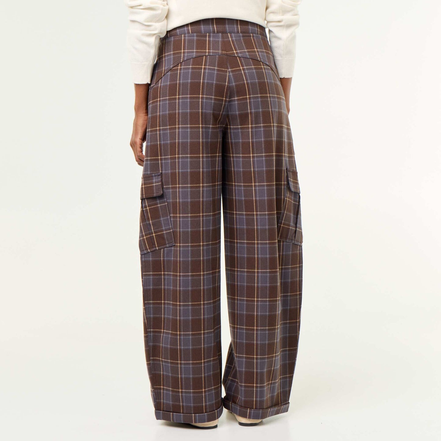 Plaid Balloon Trousers BROWN