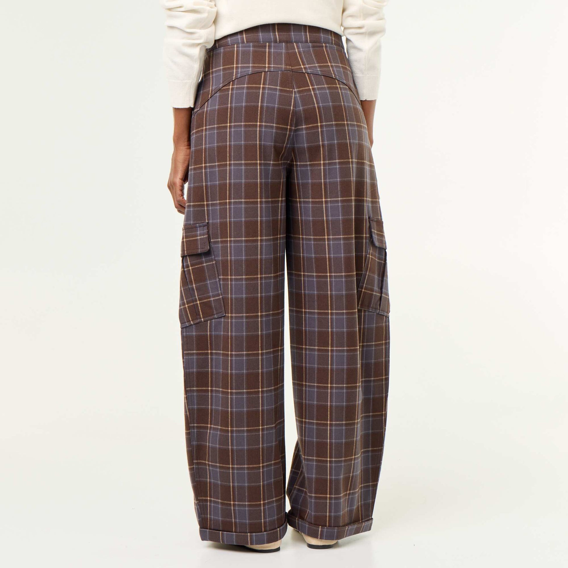 Plaid Balloon Trousers BROWN
