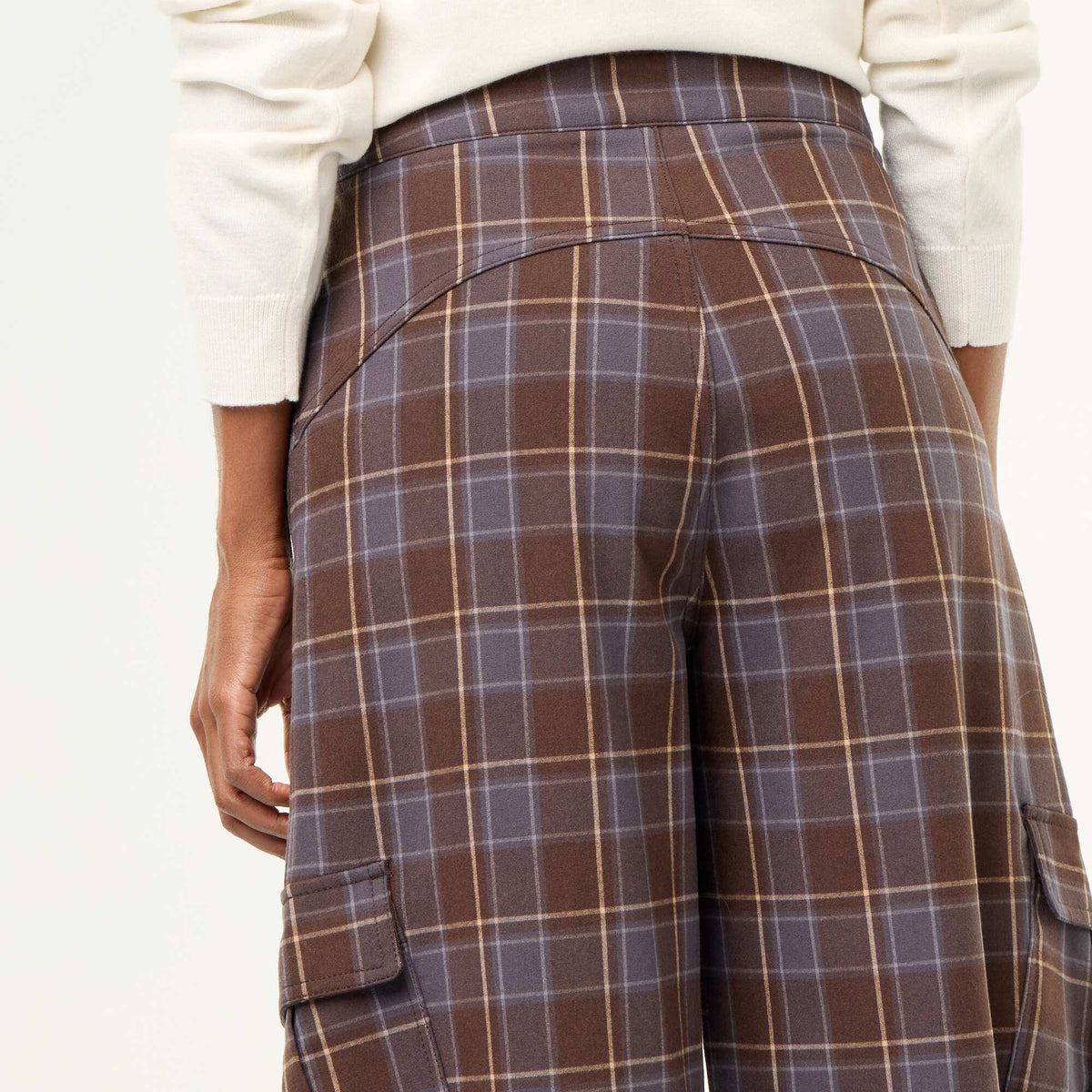 Plaid Balloon Trousers BROWN