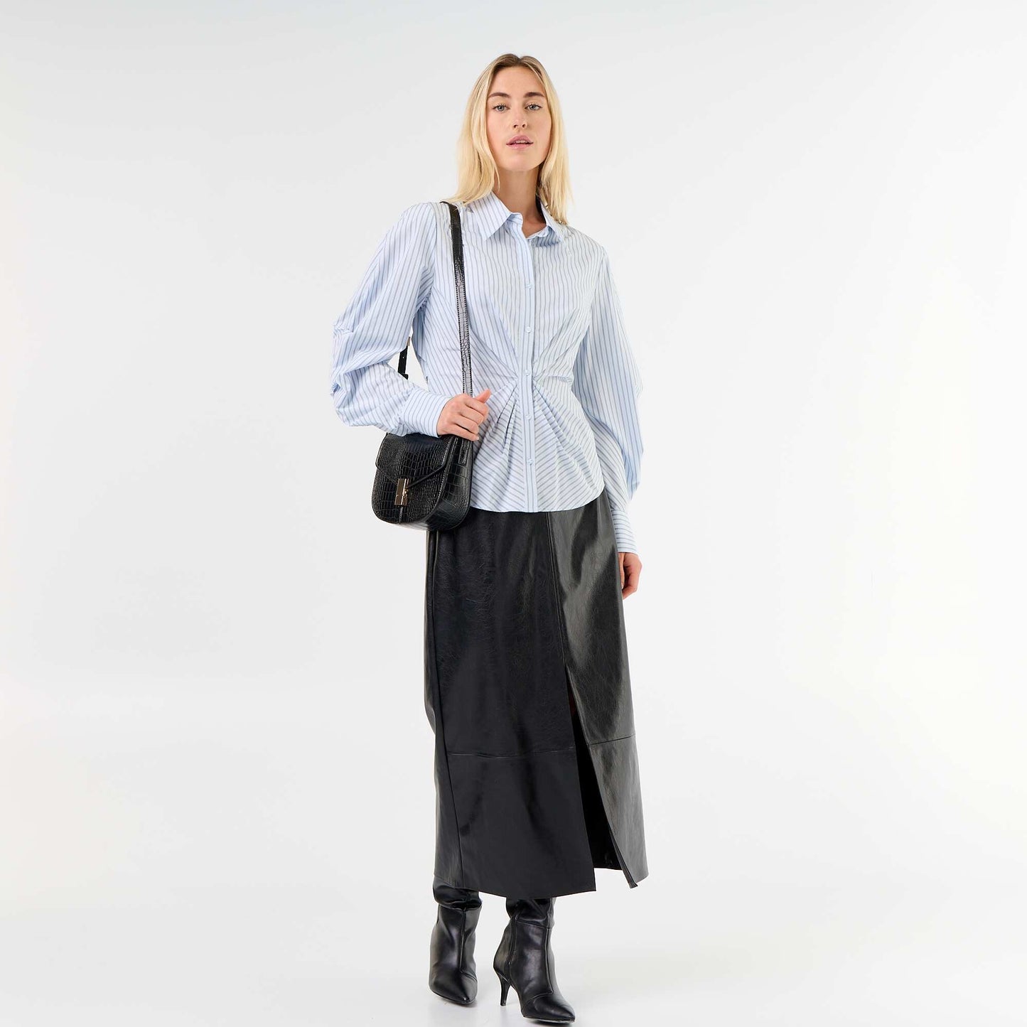 Stylish Front-Fitted Shirt BLUE