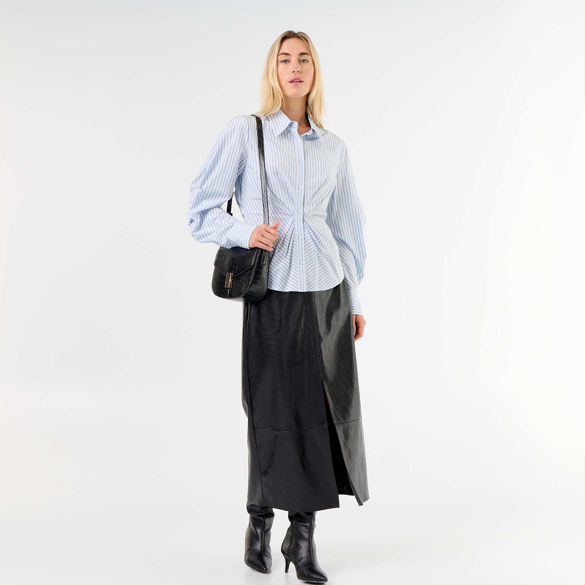 Stylish Front-Fitted Shirt BLUE