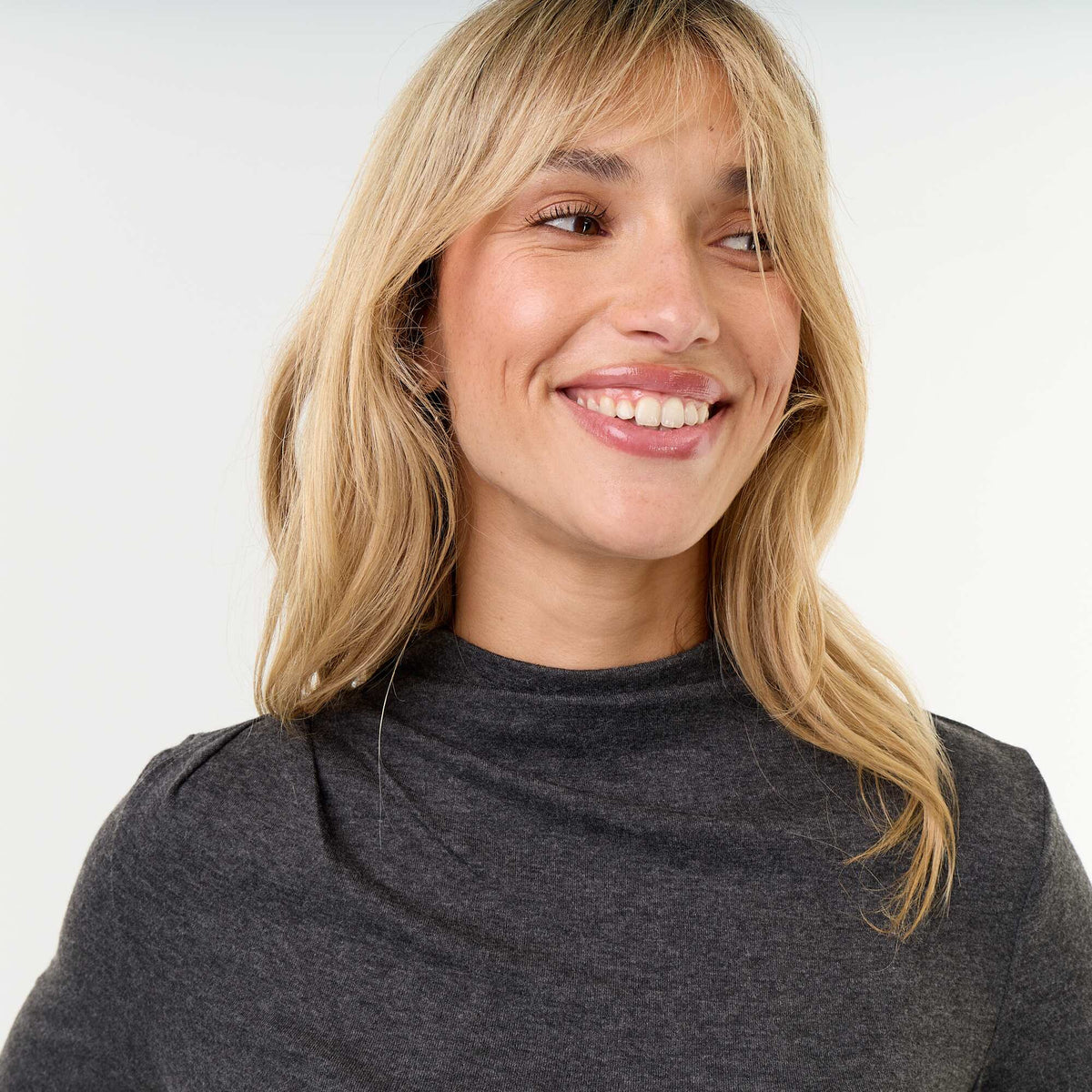 Draped Long-Sleeved T-shirt GREY