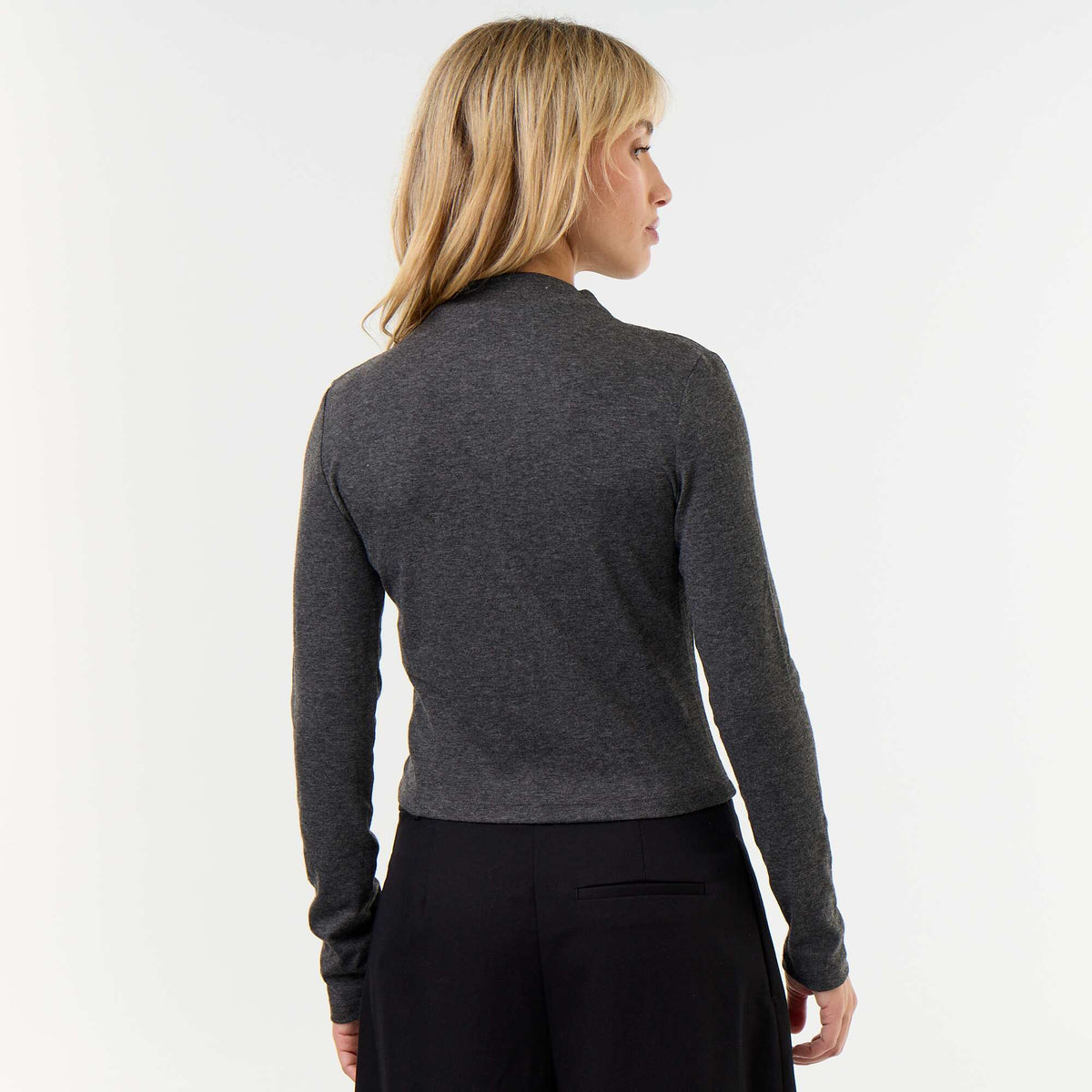 Draped Long-Sleeved T-shirt GREY