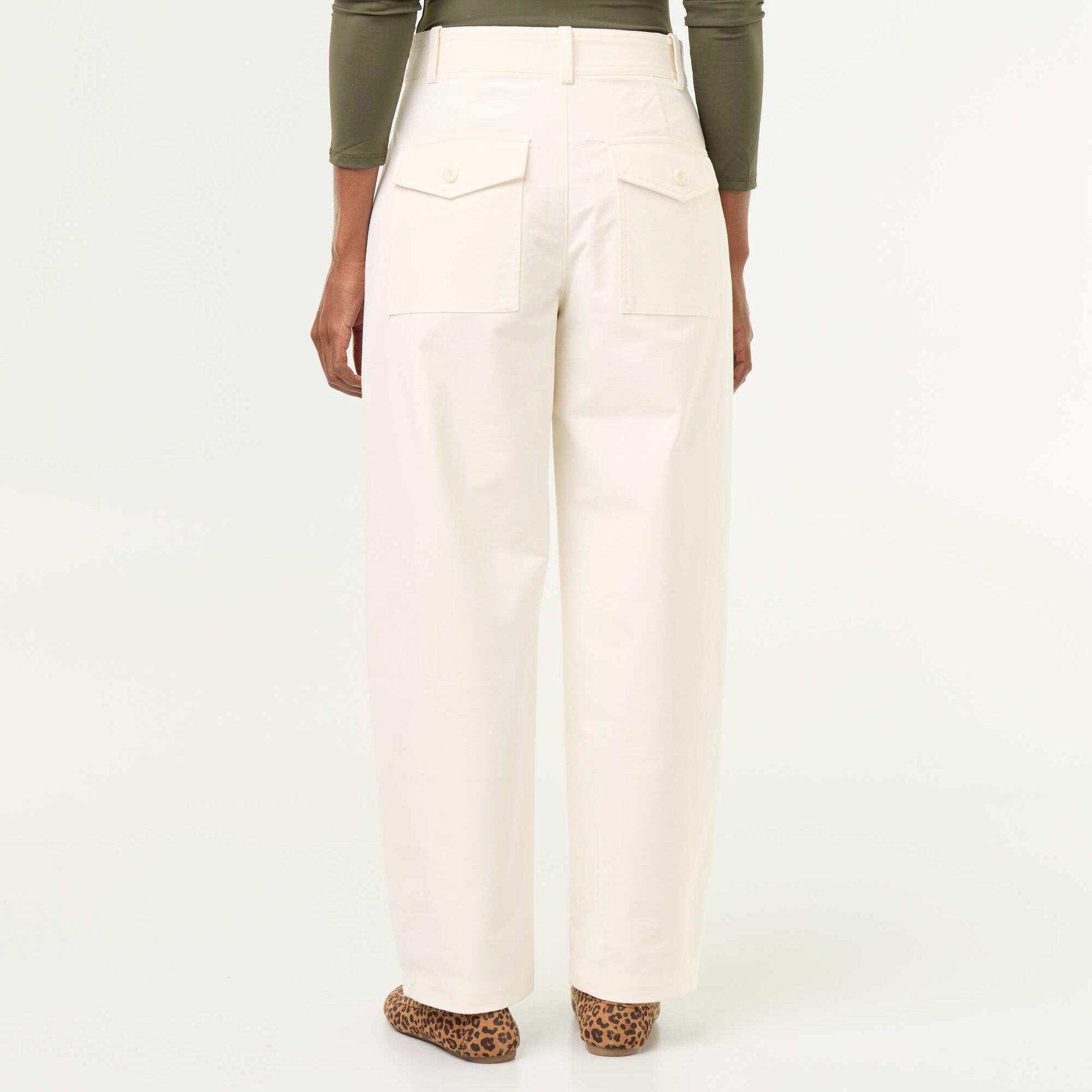 Plain wide-leg trousers WHITE