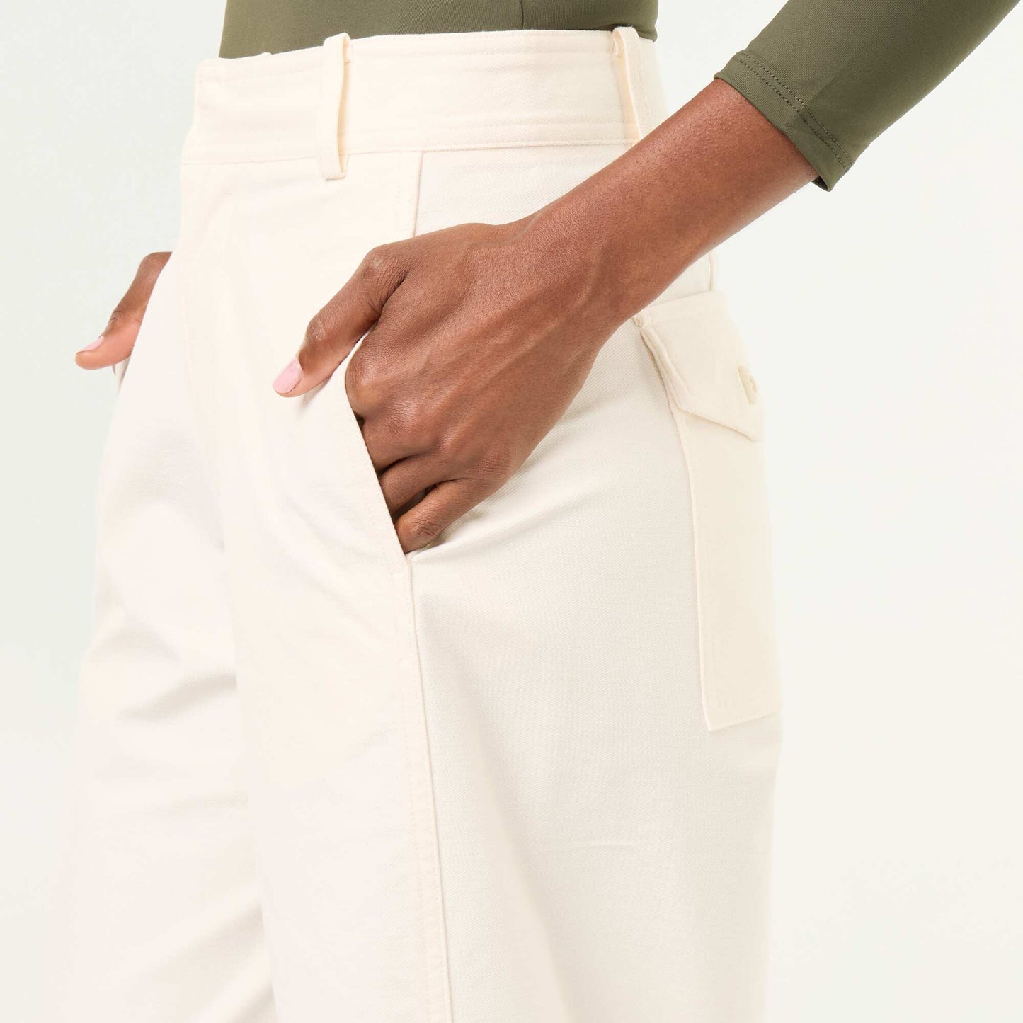 Plain wide-leg trousers WHITE