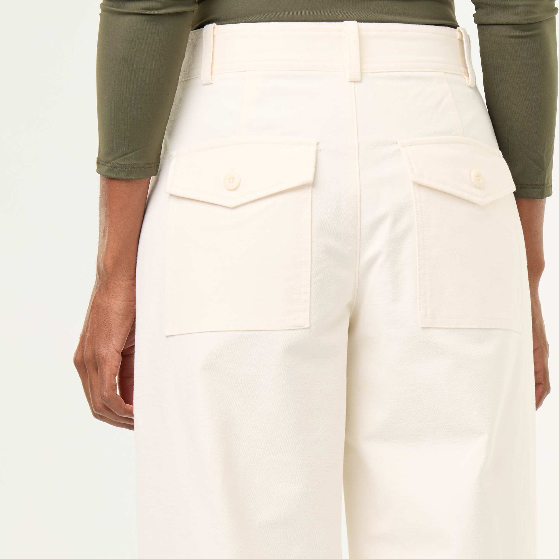 Plain wide-leg trousers WHITE