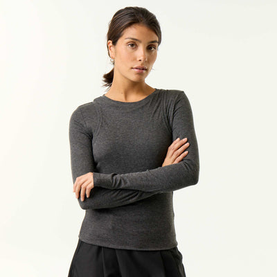 2-in-1 effect T-shirt with tank top GREY