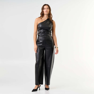 Faux Leather Balloon Pants BLACK