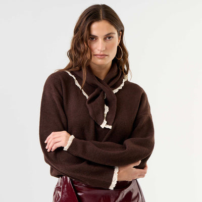 Sweater with matching scarf BROWN