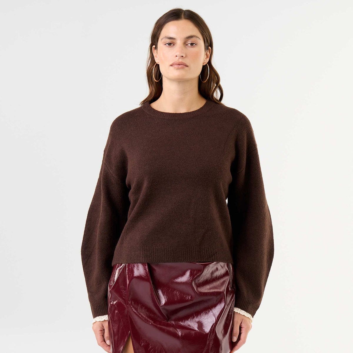 Sweater with matching scarf BROWN