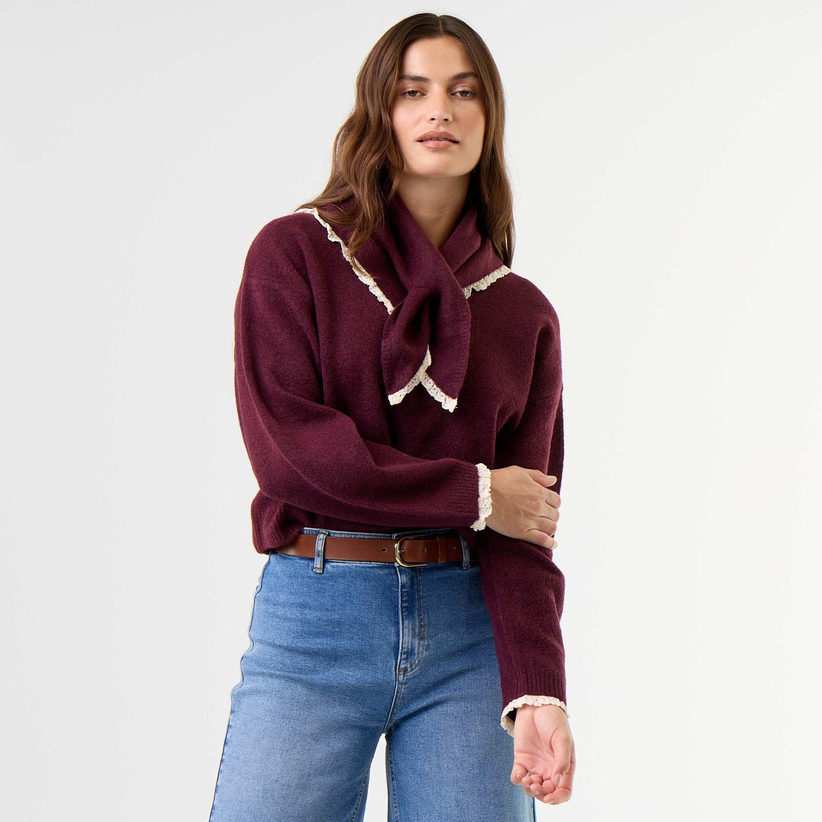 Sweater with matching scarf PURPLE