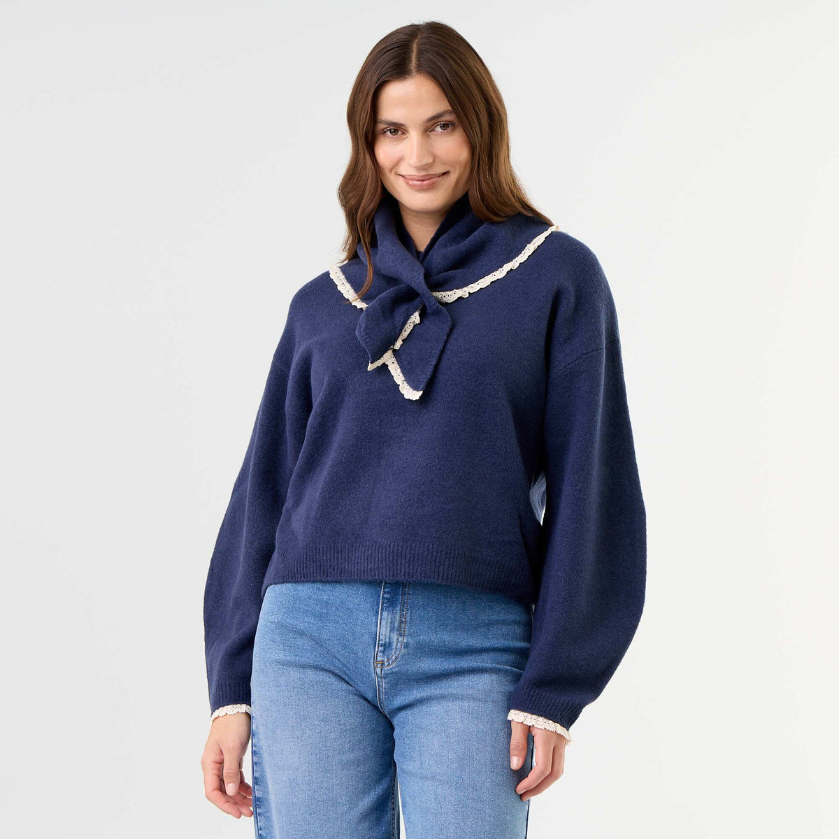 Sweater with matching scarf BLUE