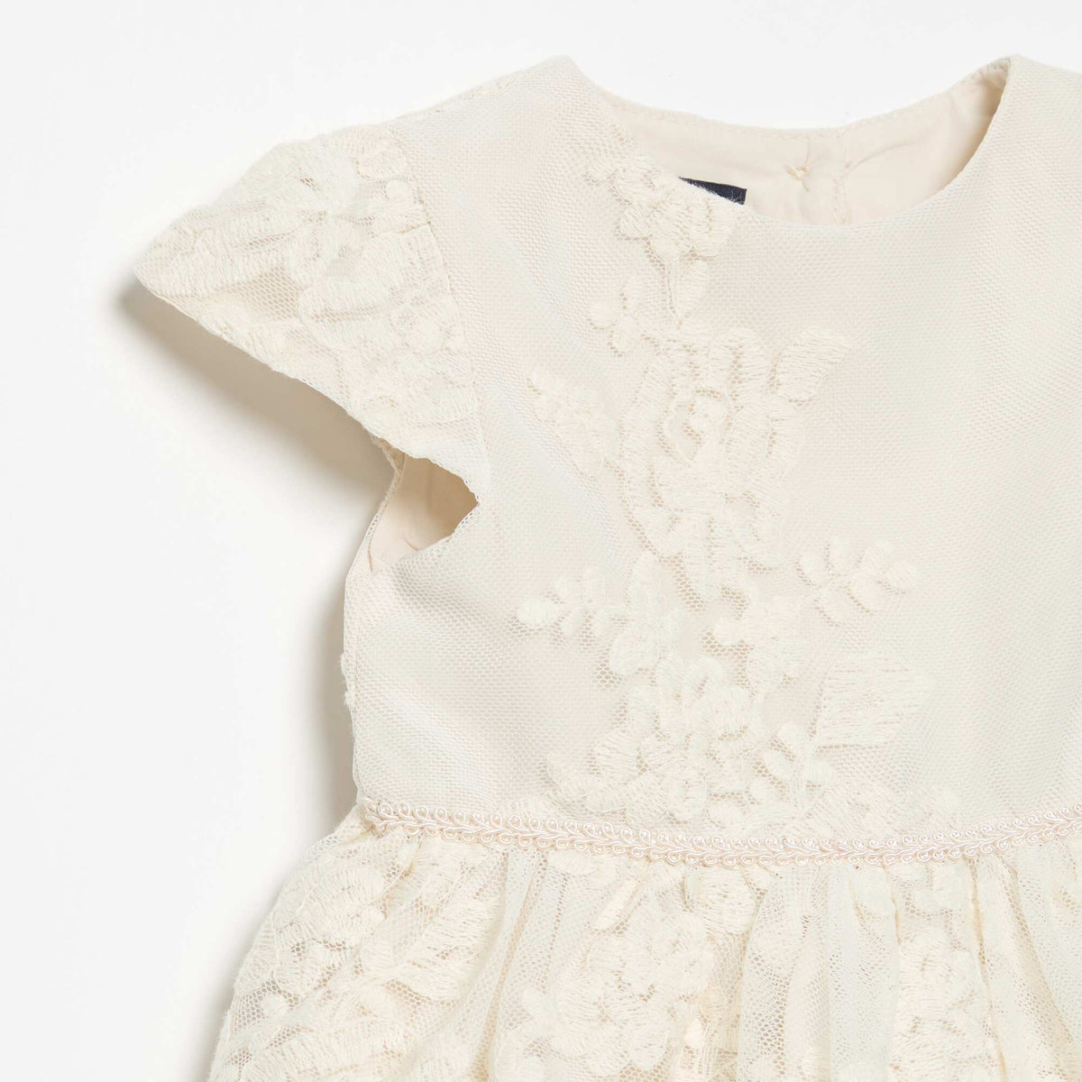 Embroidered Tulle Princess Dress WHITE