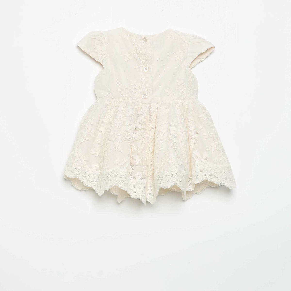 Embroidered Tulle Princess Dress WHITE
