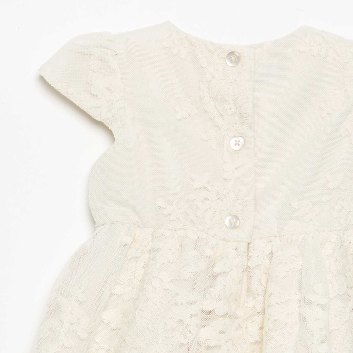 Embroidered Tulle Princess Dress WHITE
