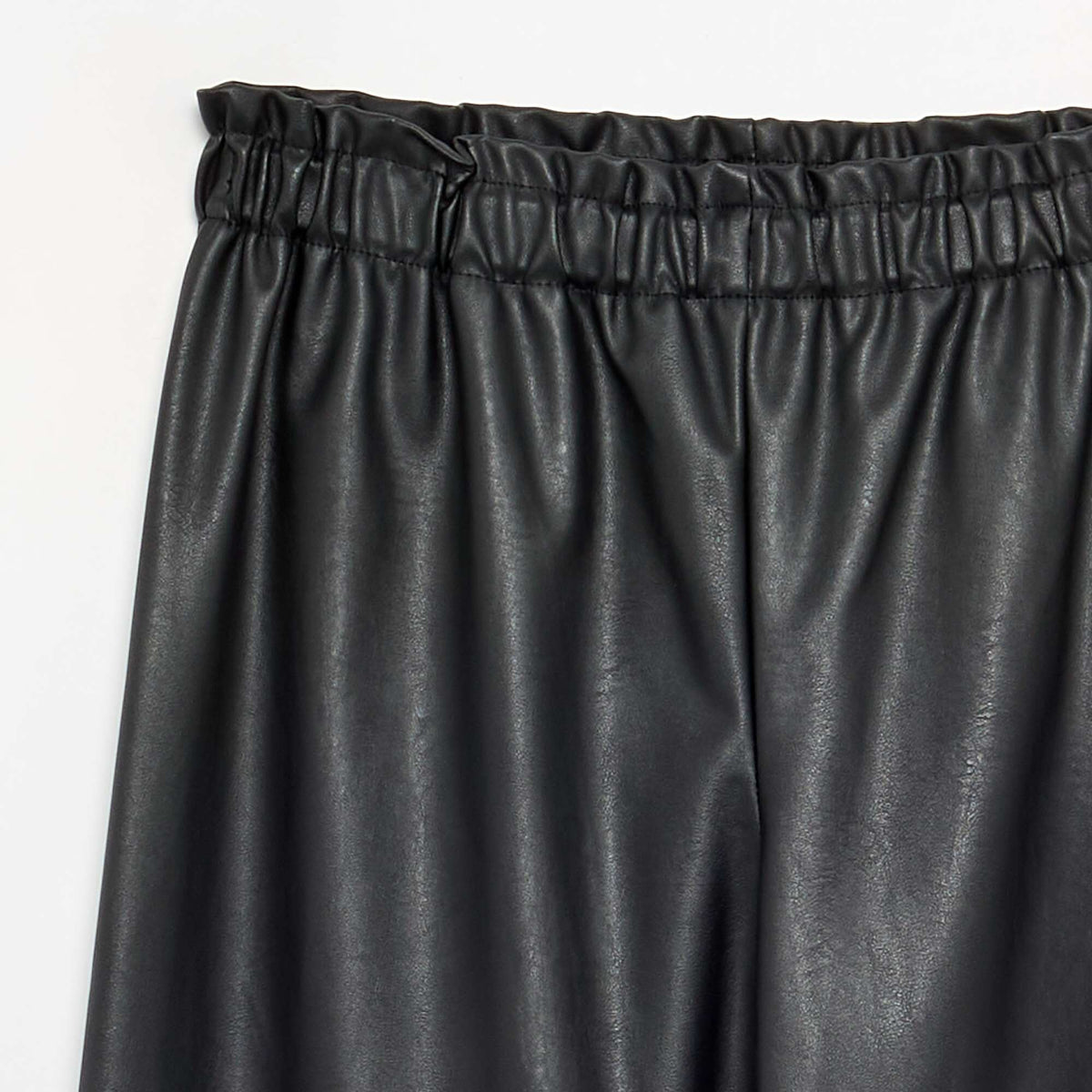 Wide-leg faux leather trousers BLACK