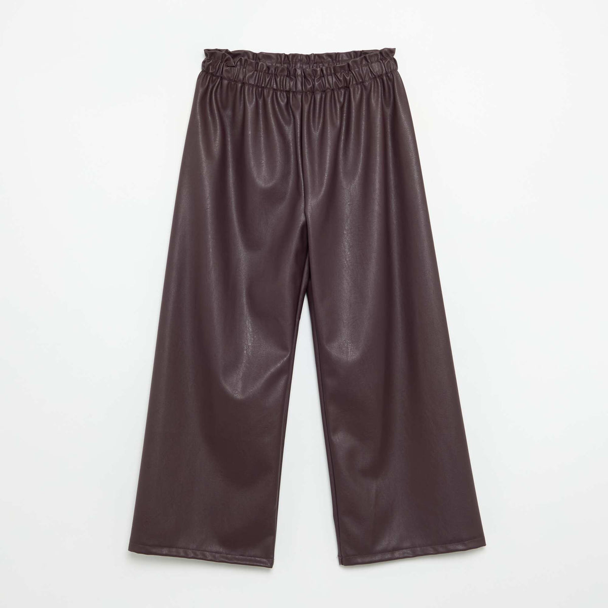 Wide-leg faux leather trousers PURPLE