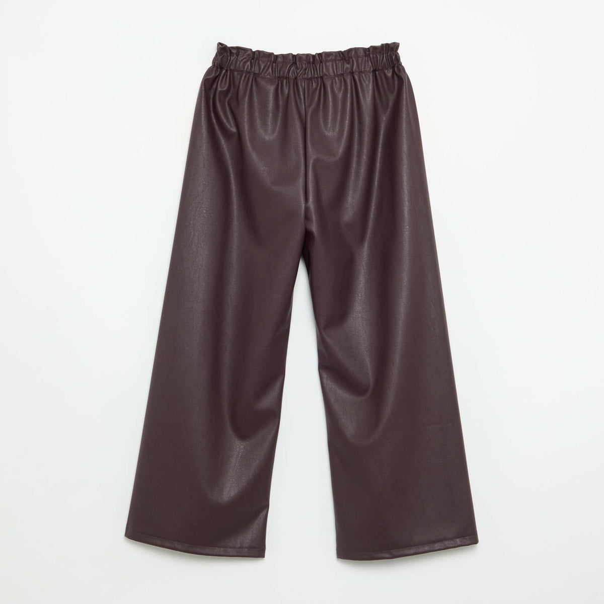 Wide-leg faux leather trousers PURPLE