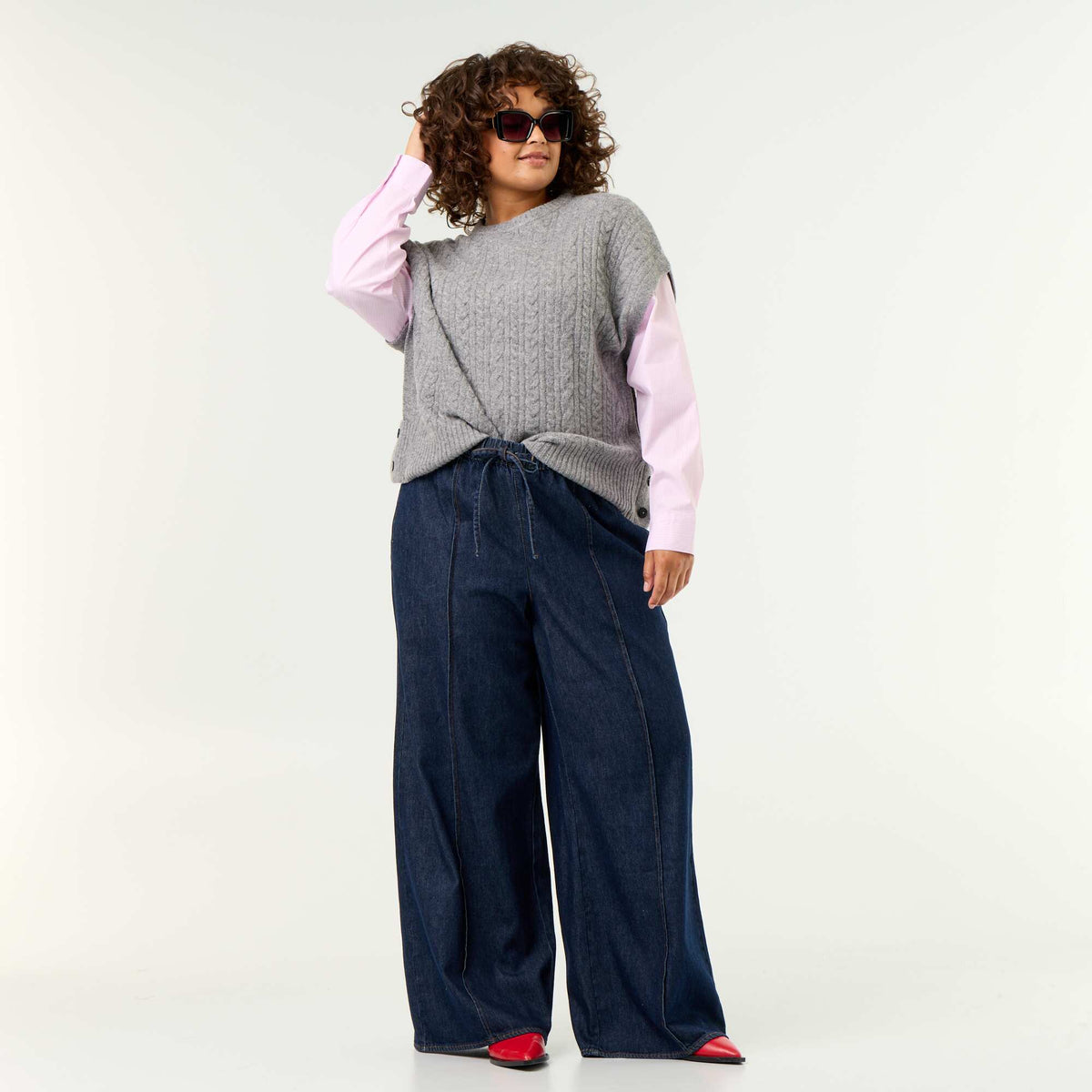 2-in-1 Shirt Sweater GREY