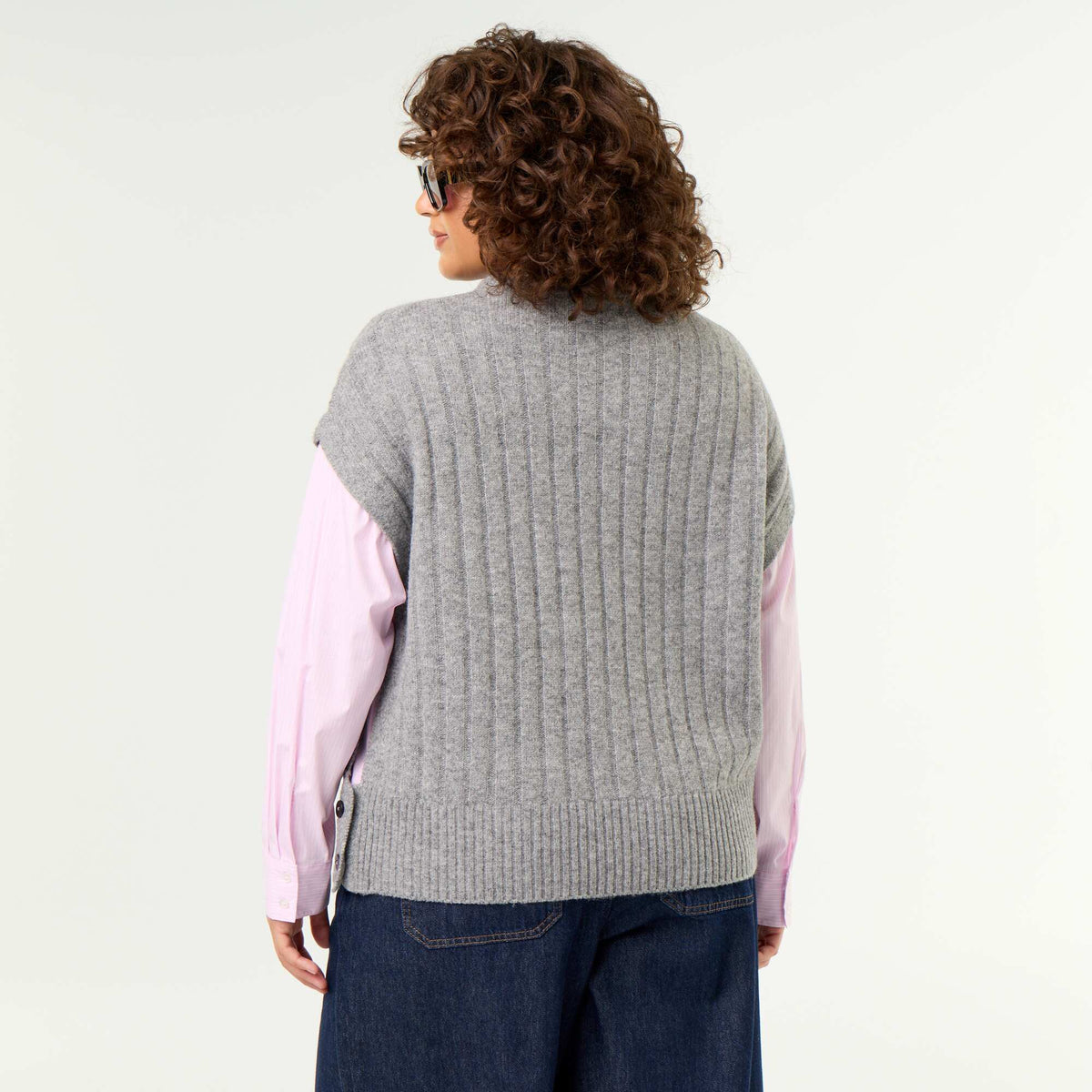 2-in-1 Shirt Sweater GREY