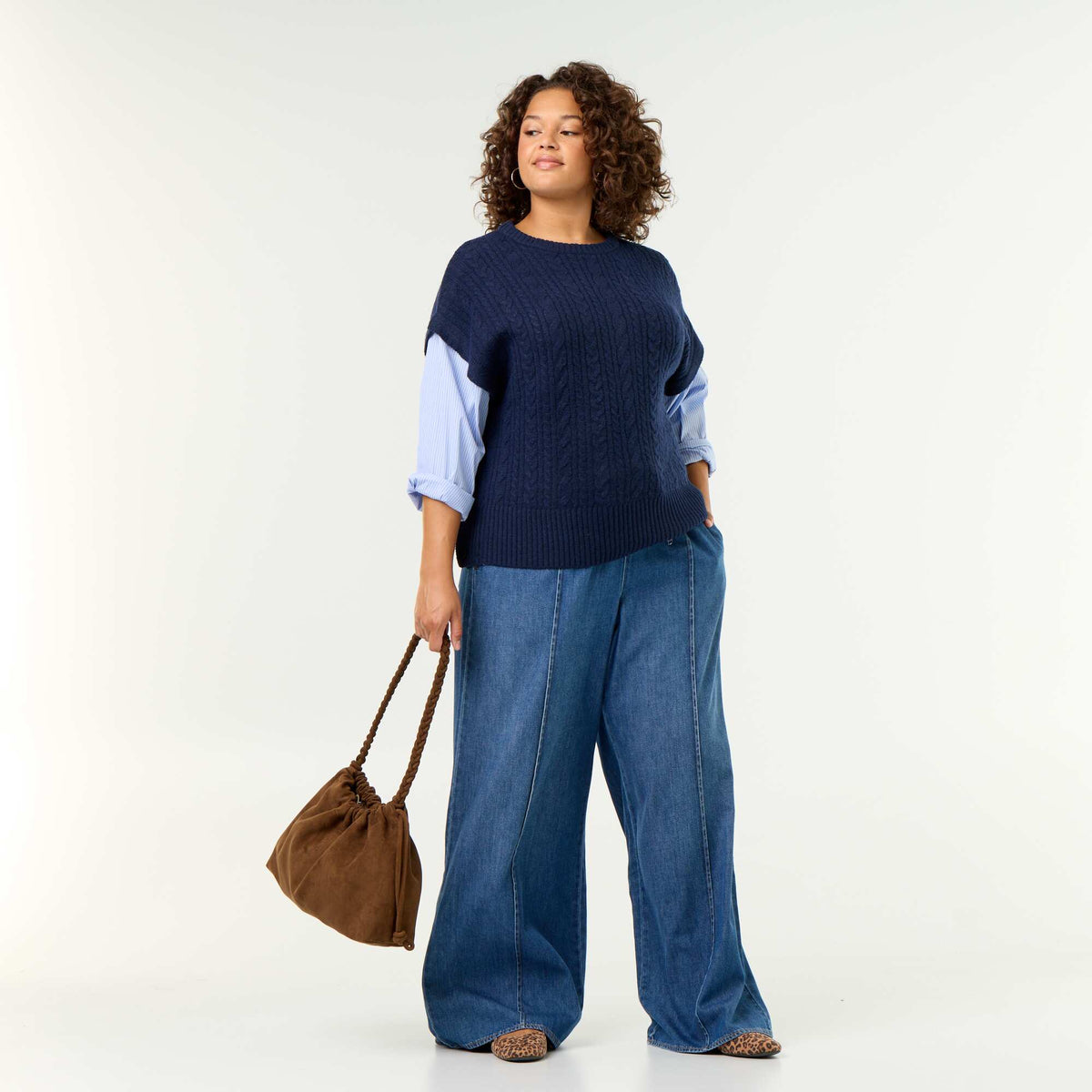 2-in-1 Shirt Sweater BLUE