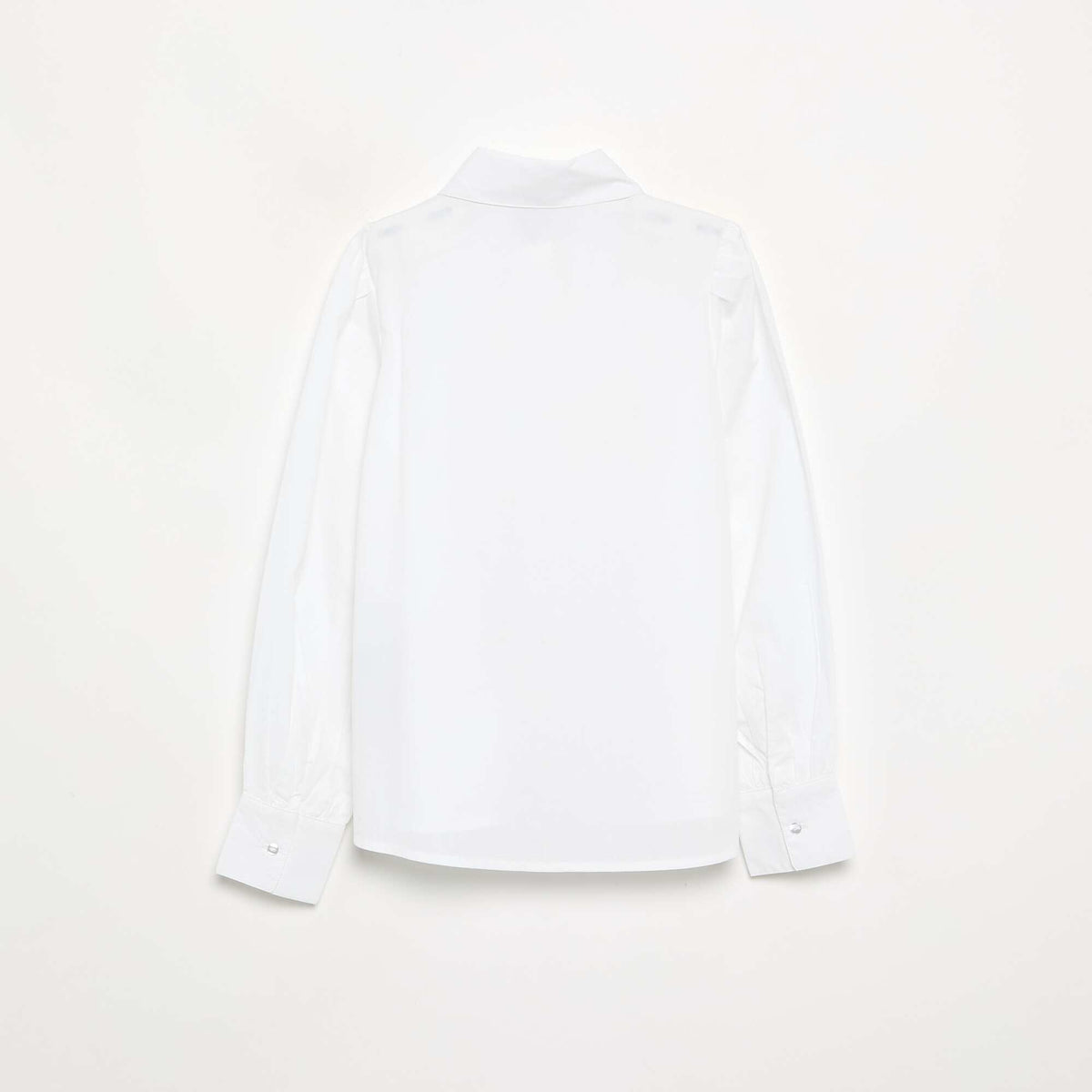 Faux Jewel Collar Shirt WHITE