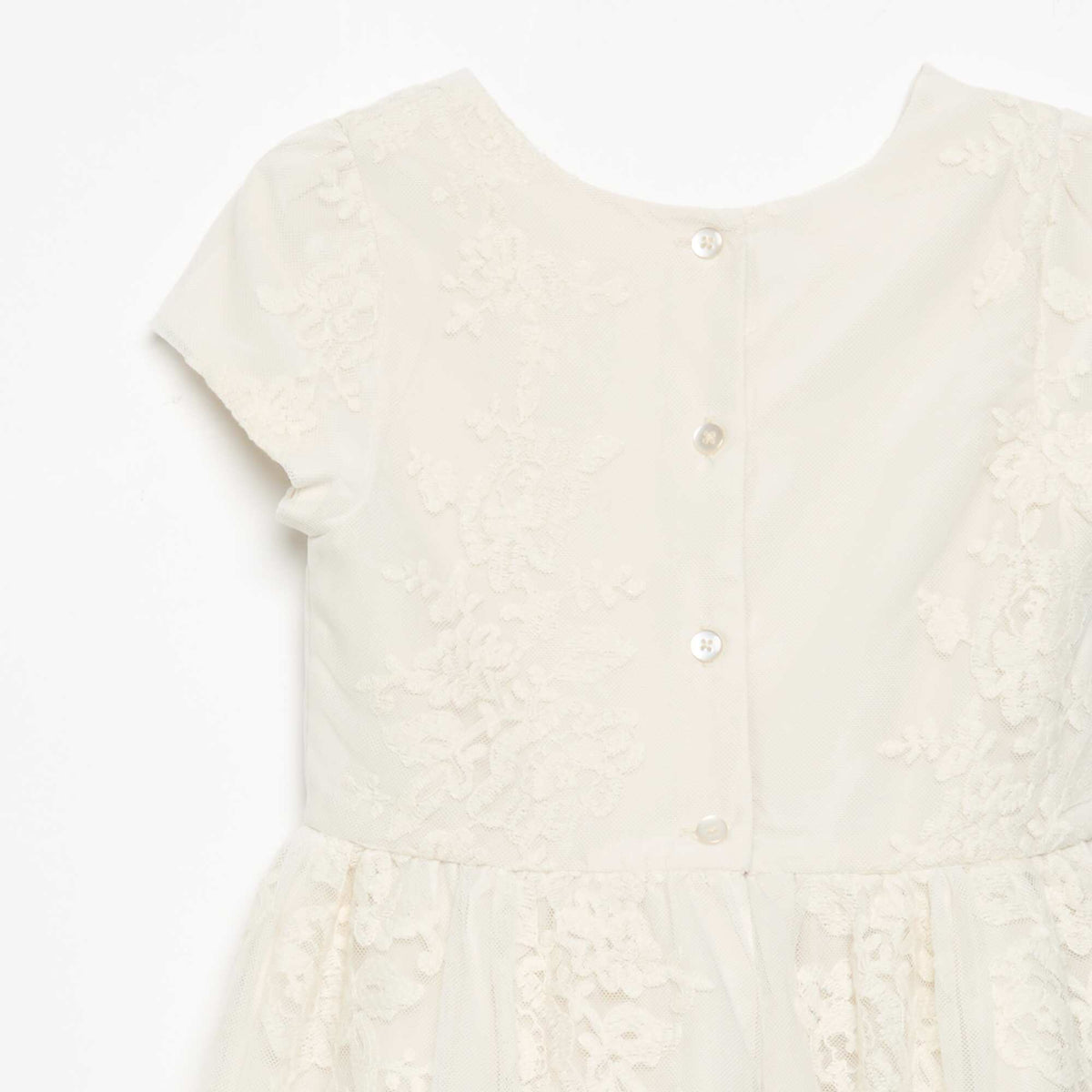 Tulle Princess Dress with Broderie Anglaise WHITE