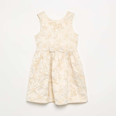 Sleeveless Princess Dress with Bow BEIGE