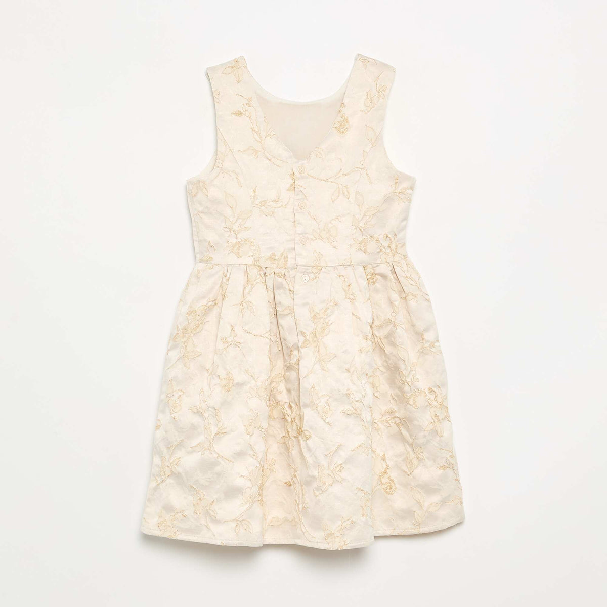 Sleeveless Princess Dress with Bow BEIGE