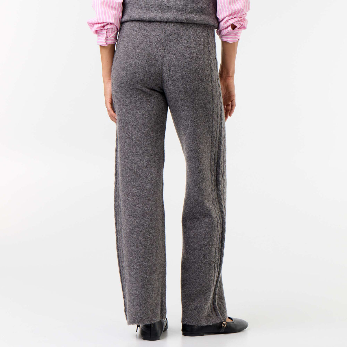 Wide knit trousers GREY