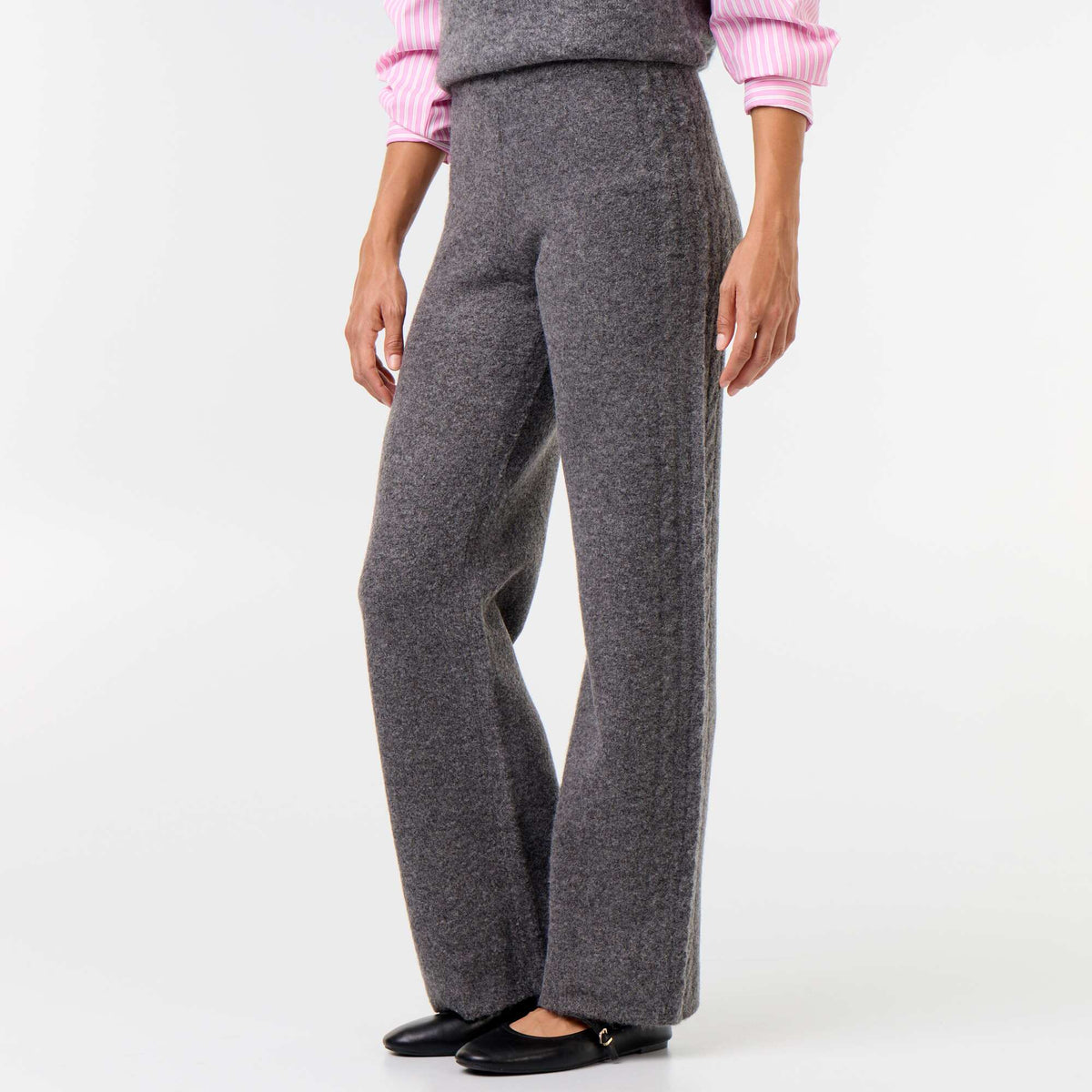 Wide knit trousers GREY