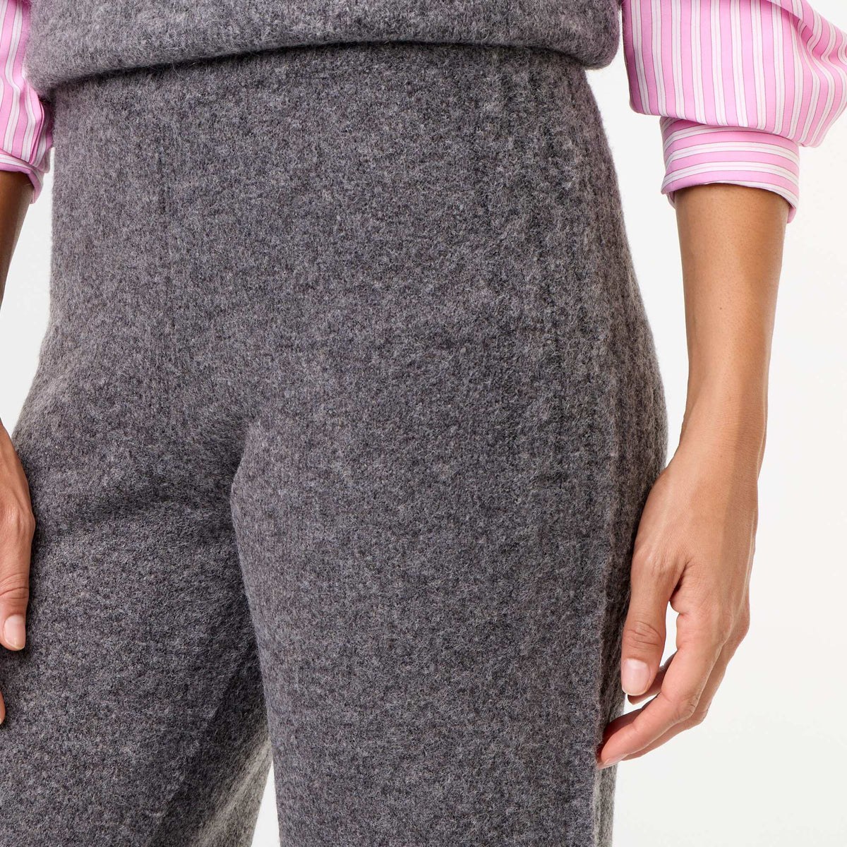 Wide knit trousers GREY