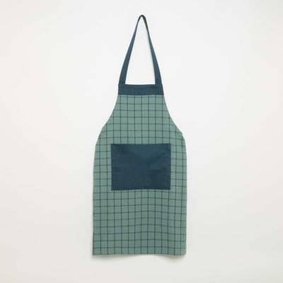 Checked Kitchen Apron - KIABI Home BLUE