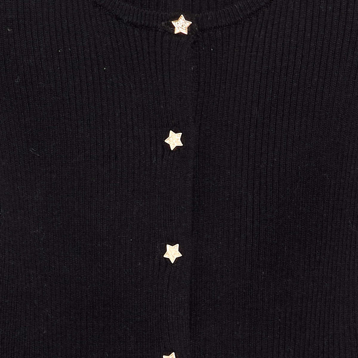 Cardigan with star-shaped buttons BLACK