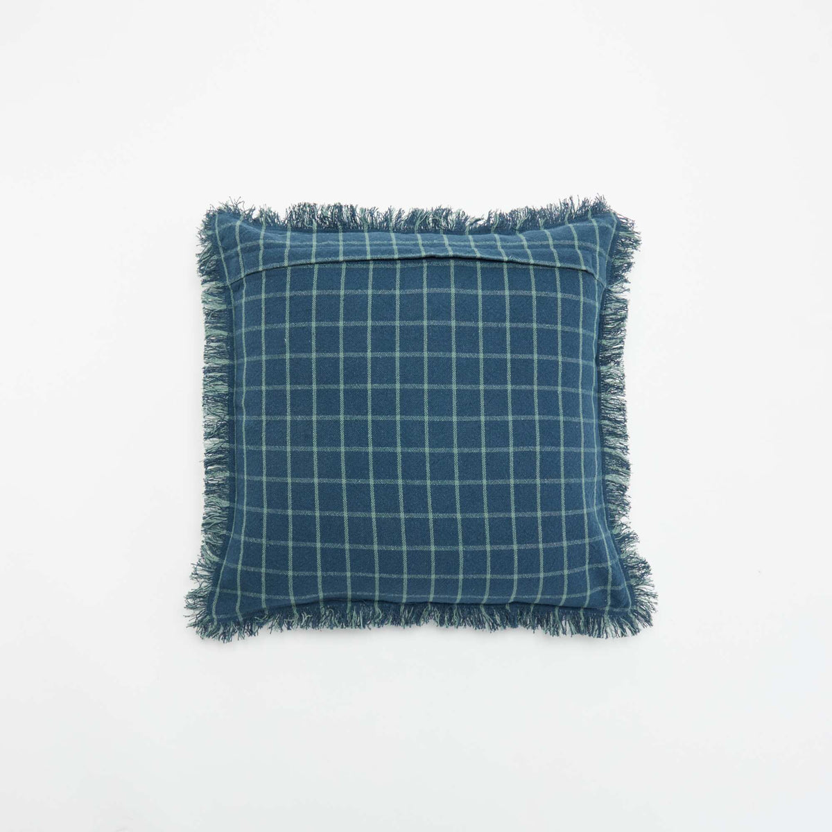 Fringed cushion cover BLUE