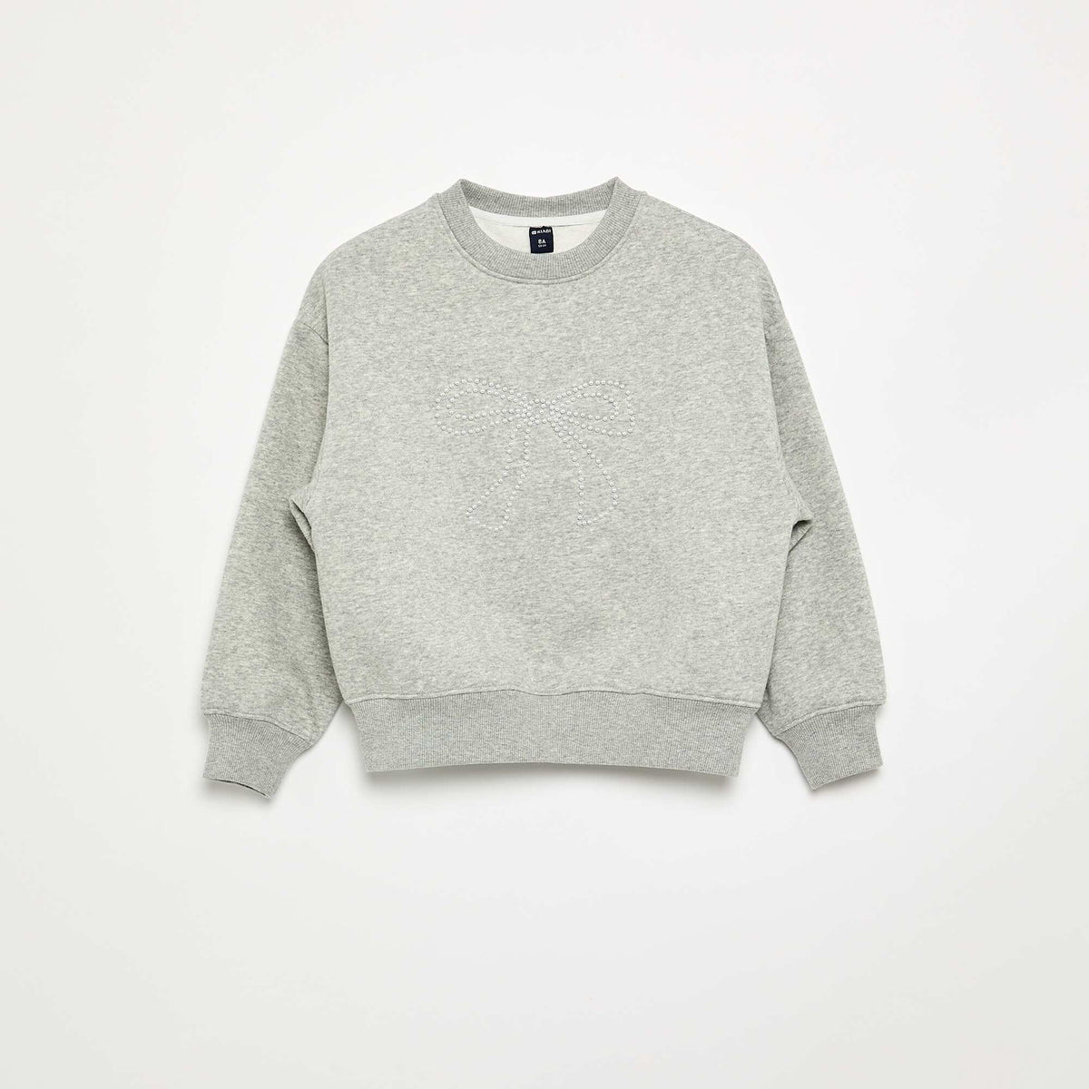 Marl sweatshirt with beaded details GREY