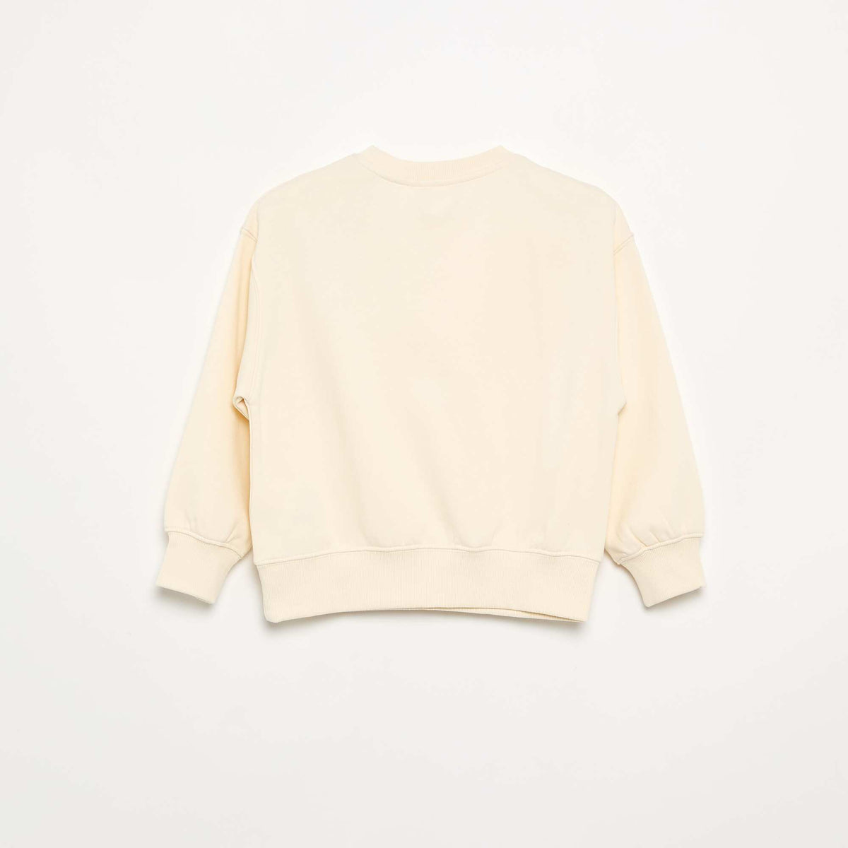 Sweatshirt with 3D Flower Appliqués ECRU