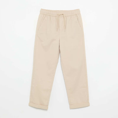 Lightweight Solid Trousers BEIGE