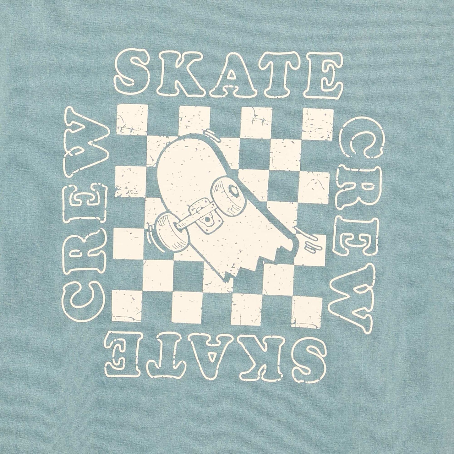 Embroidered and printed short-sleeved T-shirt BLUE