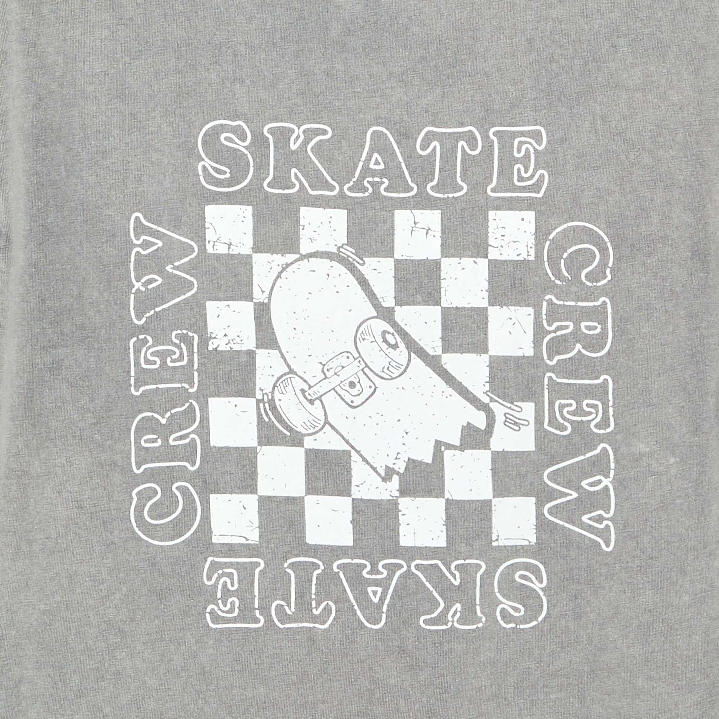 Embroidered and printed short-sleeved T-shirt GREY