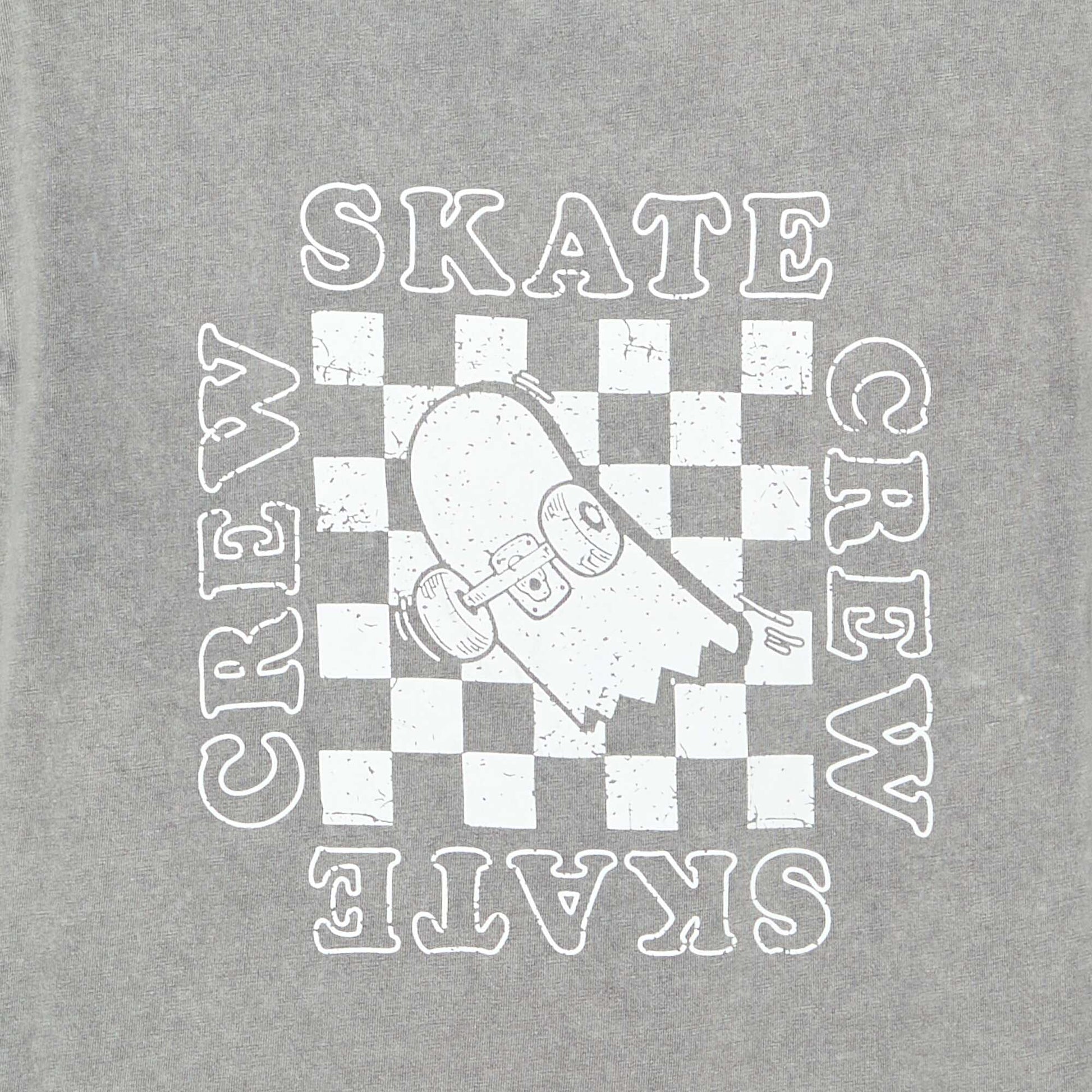 Embroidered and printed short-sleeved T-shirt GREY