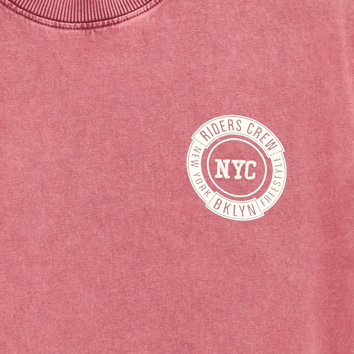 Embroidered and printed short-sleeved T-shirt PINK