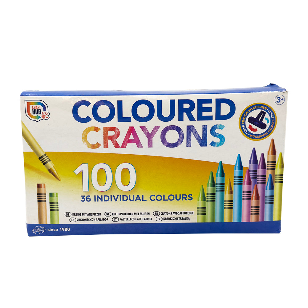 100 Colouring Crayons with Sharpener