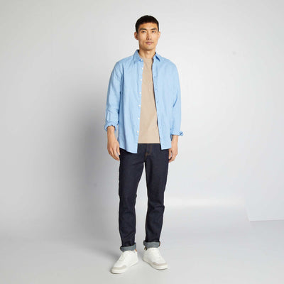 Regular-fit untreated jeans raw