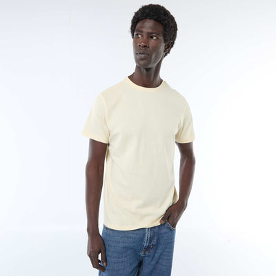 Plain jersey straight T-shirt YELLOW